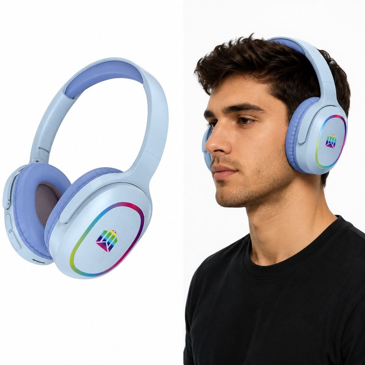 Casti wireless, model M9, blue