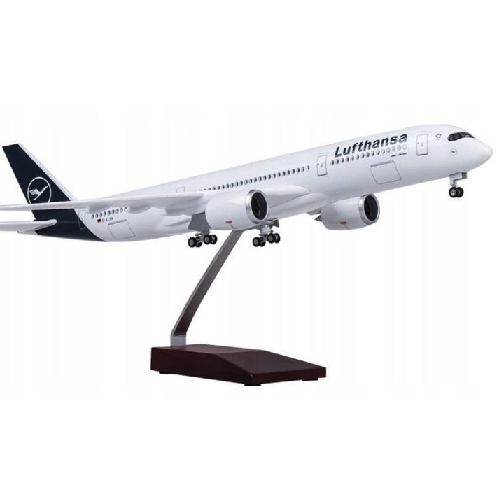 Airbus A350 Lufthansa repülőgép makett, gyűjtői modell, 47 cm, 1:150 méretarány