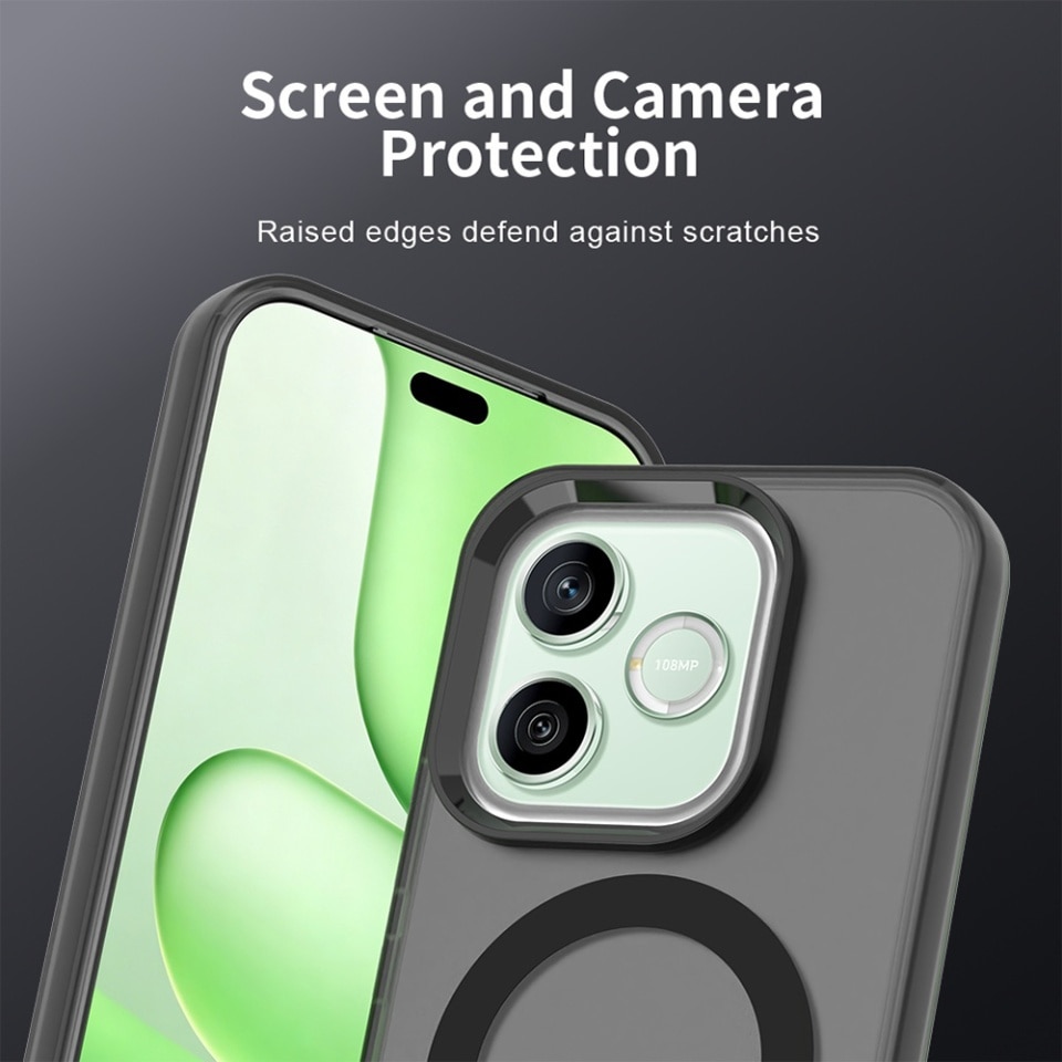 Husa pentru Honor 600 Lite, MagSafe, Antisoc, Margini ridicate, Mat, set cu sticker, CandyCase, Negru