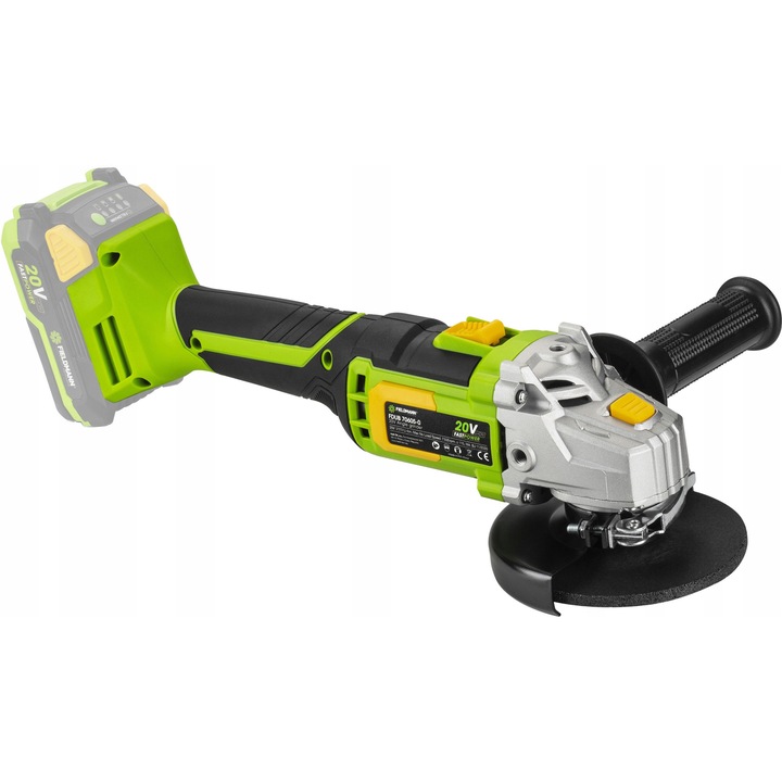Ъглошлайф Fieldmann 20V 115mm 7500rpm, алуминий, черен