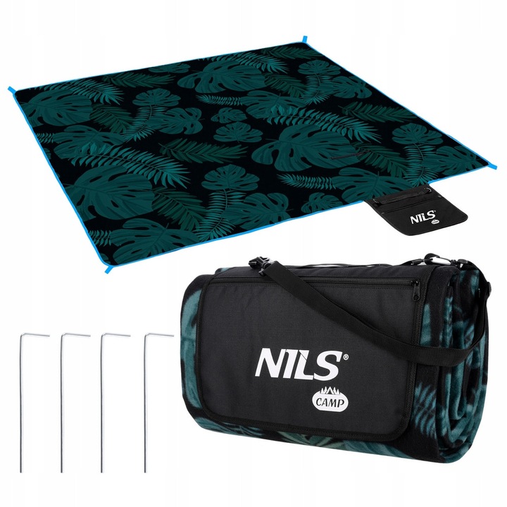 Patura picnic Nils Camp 200x200cm izolatie termica impermeabila albastru