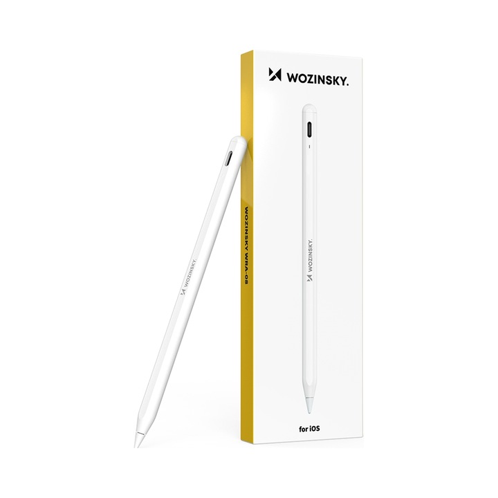 Wozinsky WRA-08 fehér stylus, 0,1mm precizitás, USB-C, 10 óra, 30x10x10cm