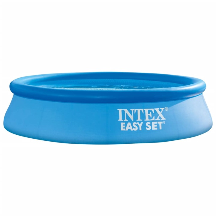 Piscina de gradina / bazin Intex Easy Set 244 x 61 cm, cu margine gonflabila, din PVC 3-strat, Albastru, 1942 l