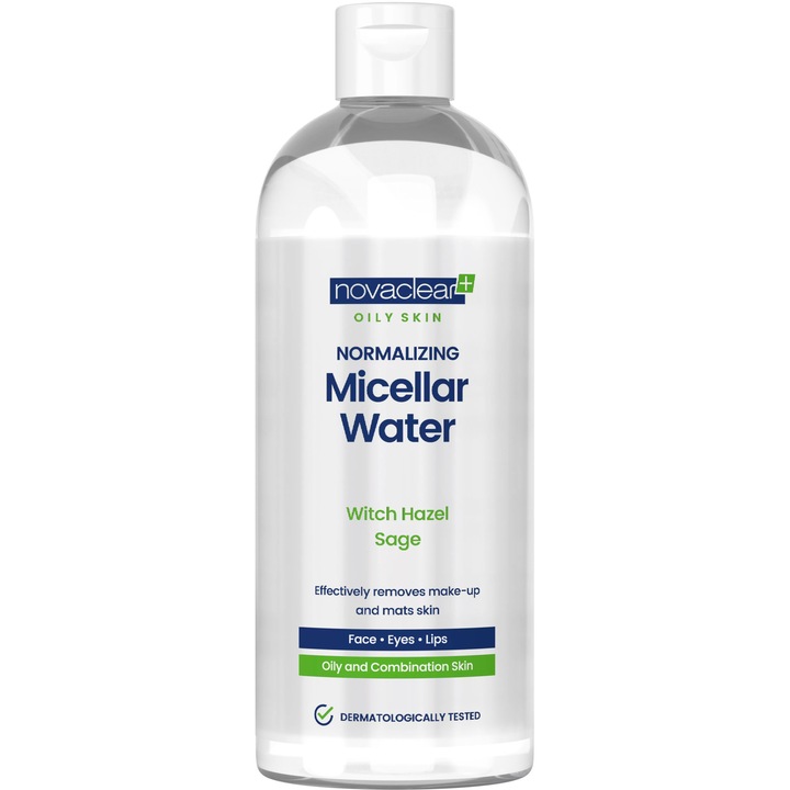 NovaClear micellás víz hamamelisszel és zsályával, mattító, 200ml