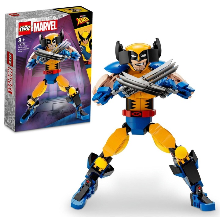 Фигурка за сглобяване LEGO Marvel 76257 Върколак, напълно подвижна, 327 части, 22 см височина, многоцветна, 1 комплект