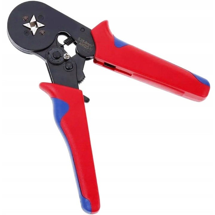 Cleste sertizare terminale Aptel universal, pentru conductoare 0,25-10 mm2, maner cauciucat, include 1200 tulei izolate, Multicolor, 1 set