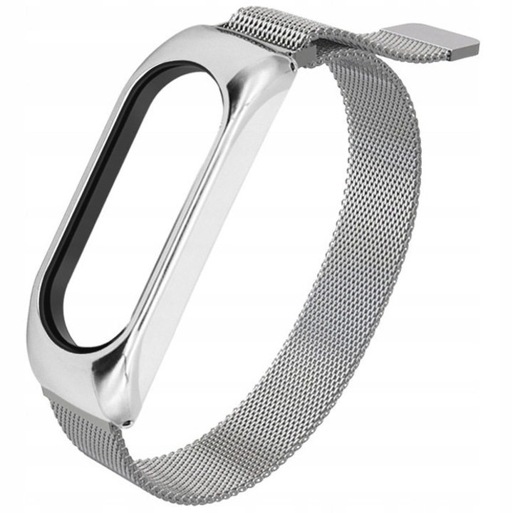 Duxo fém karkötő Xiaomi Mi Band 5 6-hoz, ezüst, állítható, 22cm