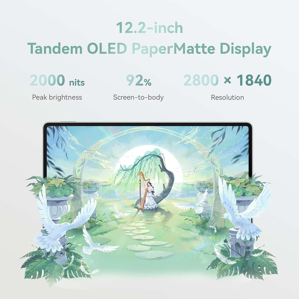 Tableta Huawei MatePad Pro 2025 PaperMatte Edition, Procesor Kirin T92A Octa-Core, Tandem OLED 12.2", 12GB RAM, 512GB Flash, 50MP, Wi-Fi, Bluetooth, HarmonyOS + Tastatura + Stylus + Mouse Verde