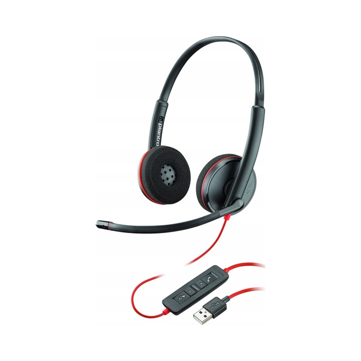 Слушалки за компютър Plantronics Blackwire 3220 USB-A моно черни