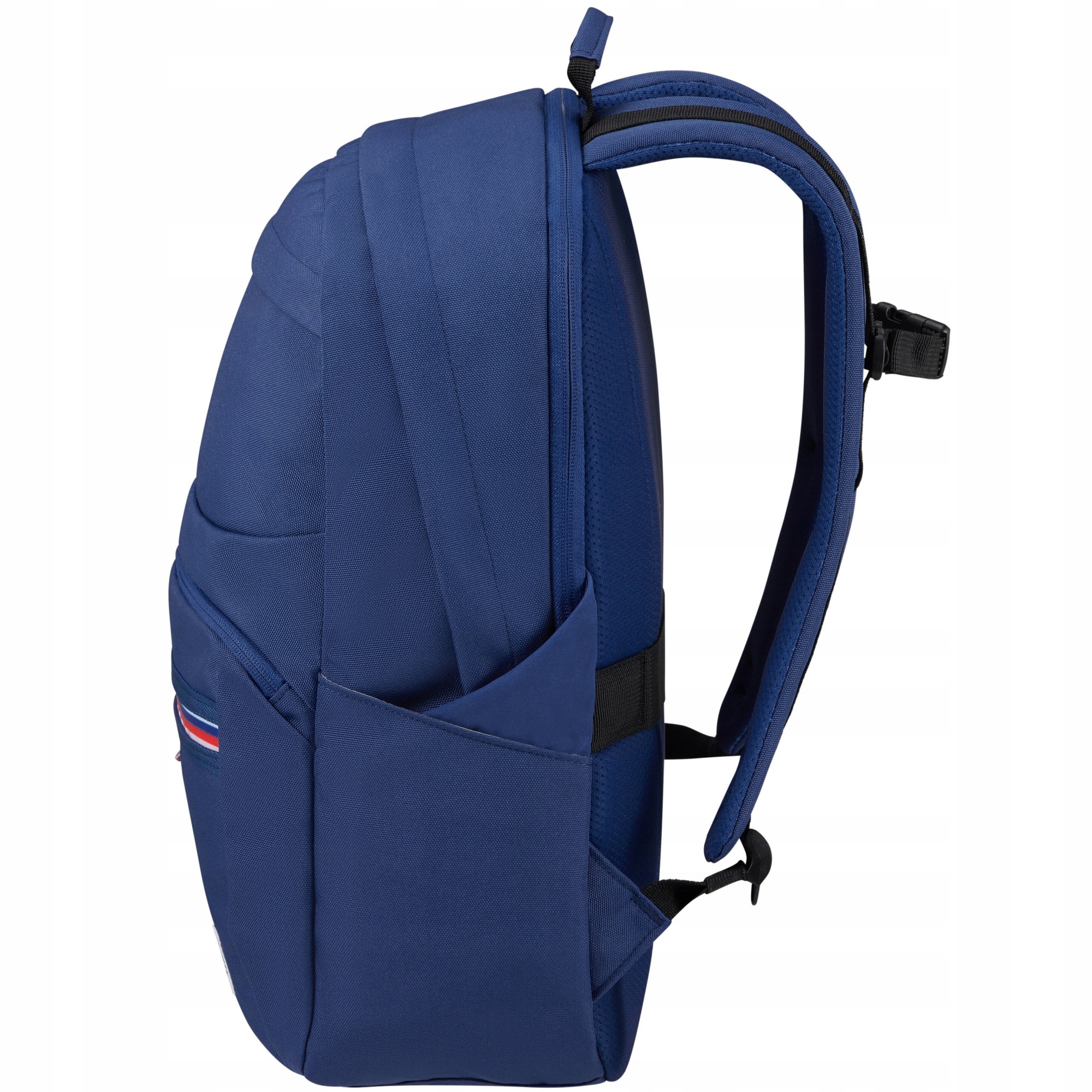 American Tourister, Rucsac pentru laptop din poliester, cu compartiment pentru laptop, buzunar pentru tableta, buzunar pentru ochelari captusit cu polar, bretele si spate captusite, Upbeat Zip, Bleumarin, 15,6 inch