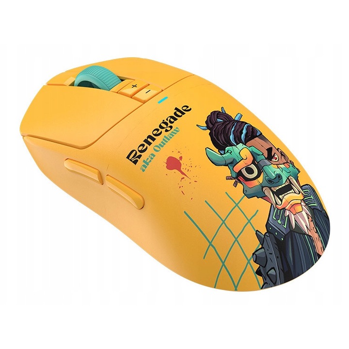 Egér A4Tech Bloody R72 Ultra Duo Renegade Sunset, vezeték nélküli, gamer, oldalsó gombokkal, narancssárga, 1 db