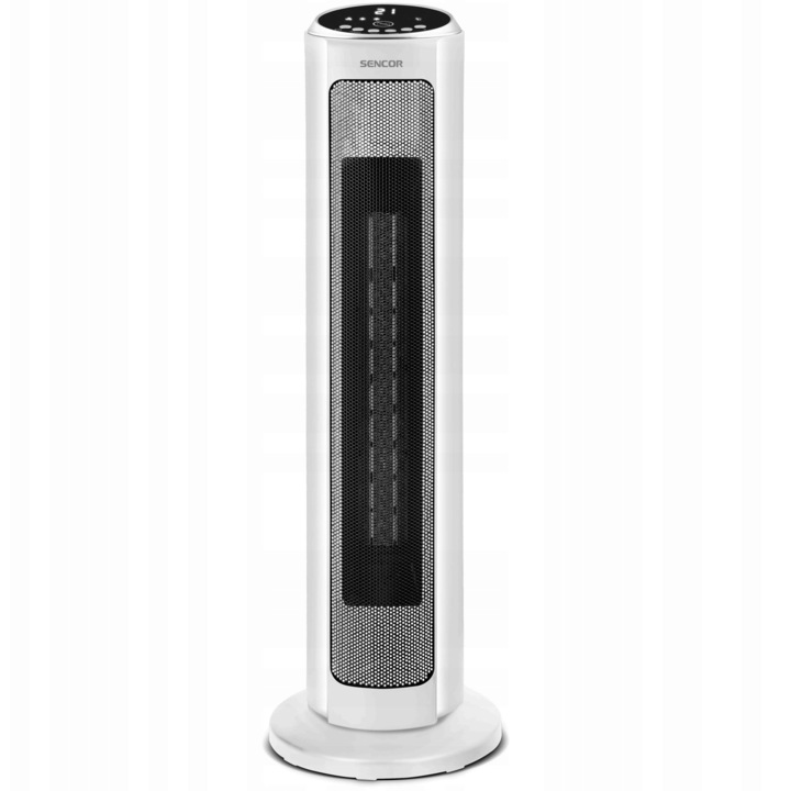 Sencor SFH 8994WH oszlopos kerámia fűtőtest, 2200 W, PTC fűtőelemek, 3 teljesítményfokozat és oszcilláció, Wi-Fi Smart Home távirányítóval, Fehér, 1 db