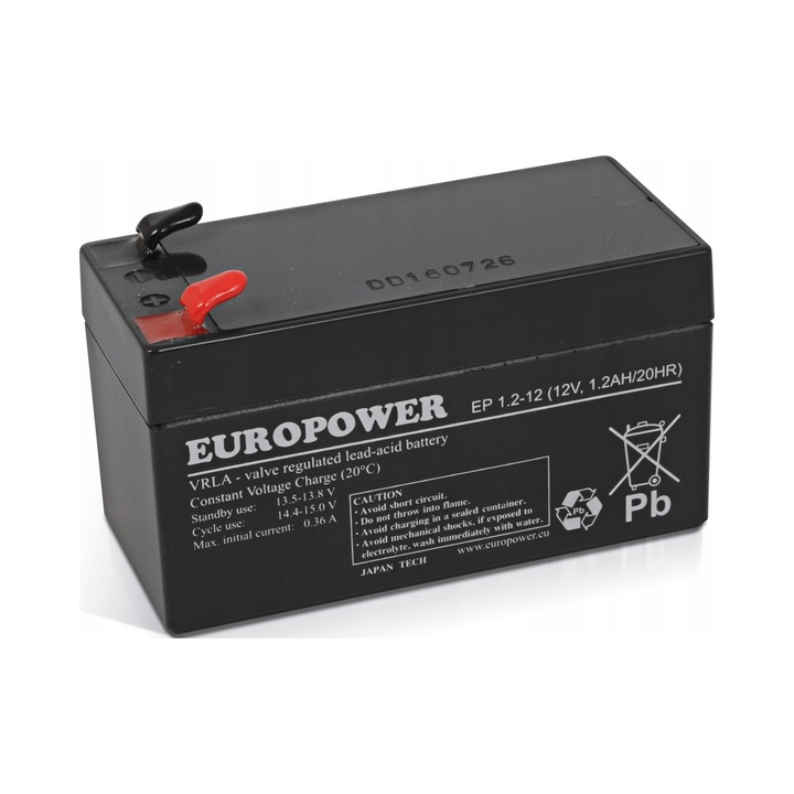 Acumulator AGM Europower EP 12V 1.2Ah 53x97x45mm