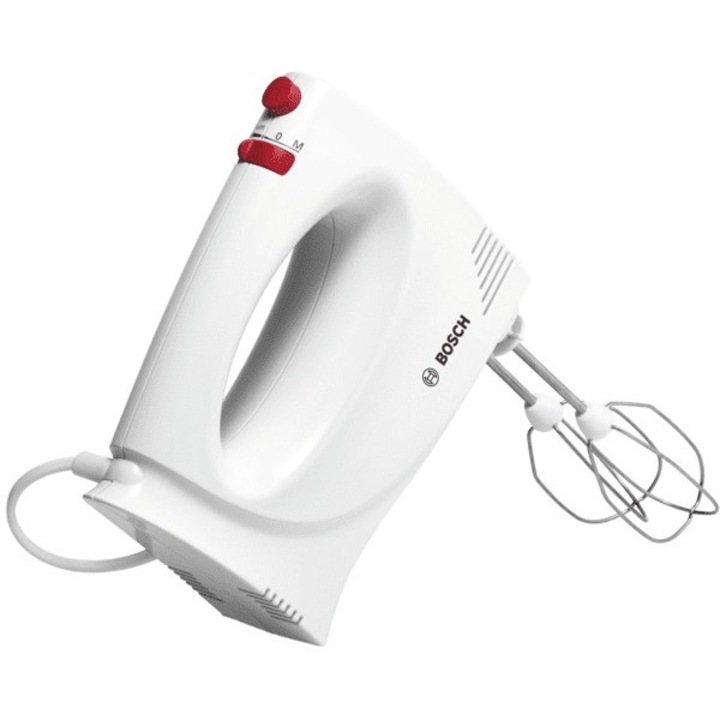 Ръчен миксер/Пасатор Bosch MFQP1000 YourCollection, 300W, с аксесоари от неръждаема стомана, мощен и тих мотор, бял