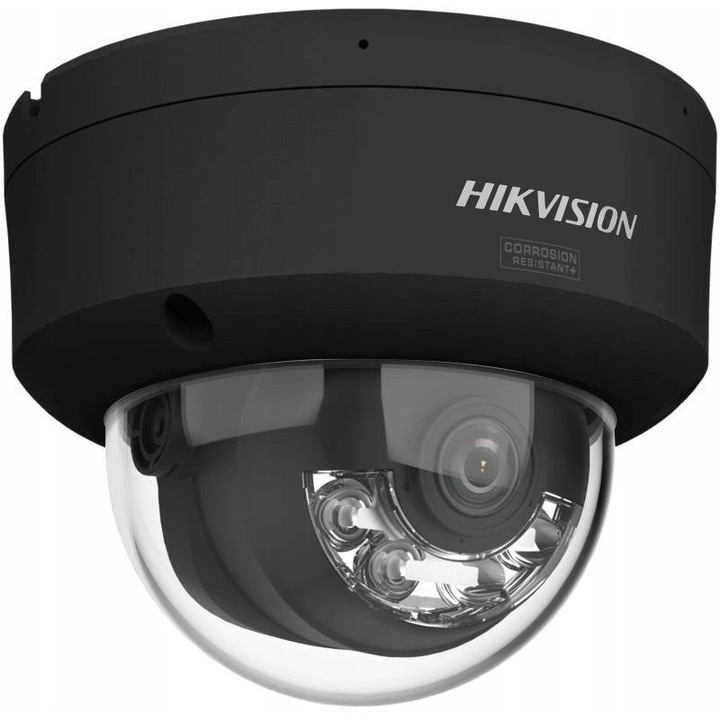 IP камера Hikvision DS-2CD2187G3-LIS2UY, камера за наблюдение 8MP (3840x2160, 4K), фиксиран обектив 2.8mm, детекция на движение, вграден микрофон, Черна, 1 бр