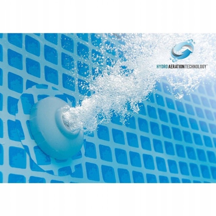 Piscina rozpor Intex Easy Set 28143, 396x84 cm, capacitate 7290 l, din PVC/vinil rezistent, cu pompa 2006 l/h inclusa si husa, Albastru, 1 buc