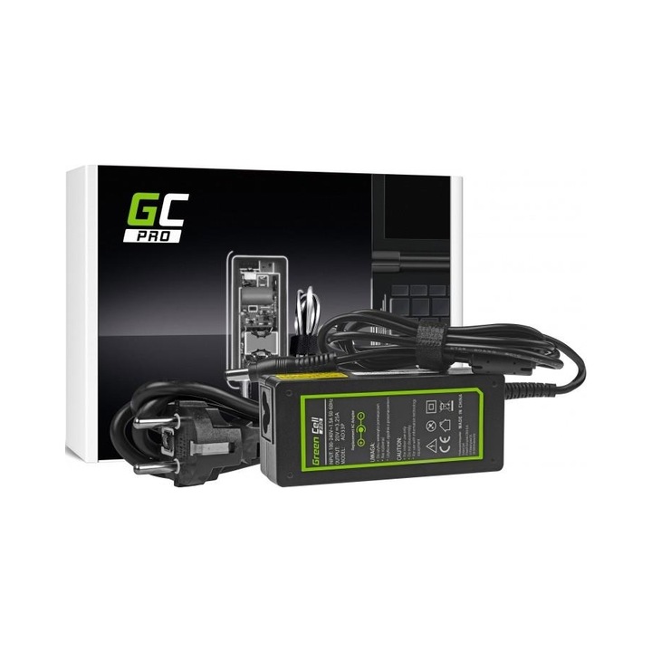 Laptop töltő / tápegység Green Cell PRO AD33P, 20V 3,25A 65W, 5,5x2,5 mm csatlakozó, kompatibilis Lenovo B560, fekete, 1 db