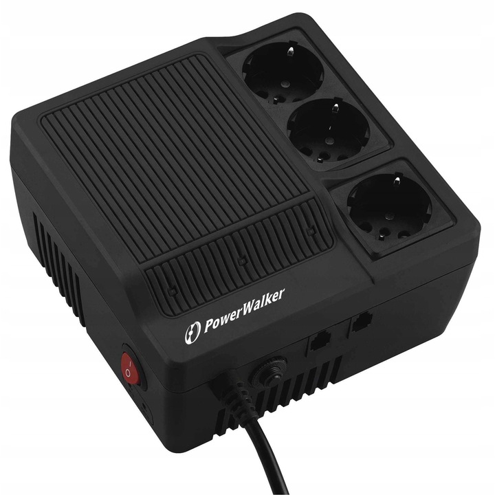 Powerwalker AVR 600VA 360W feszültségstabilizátor, 3 Schuko aljzat