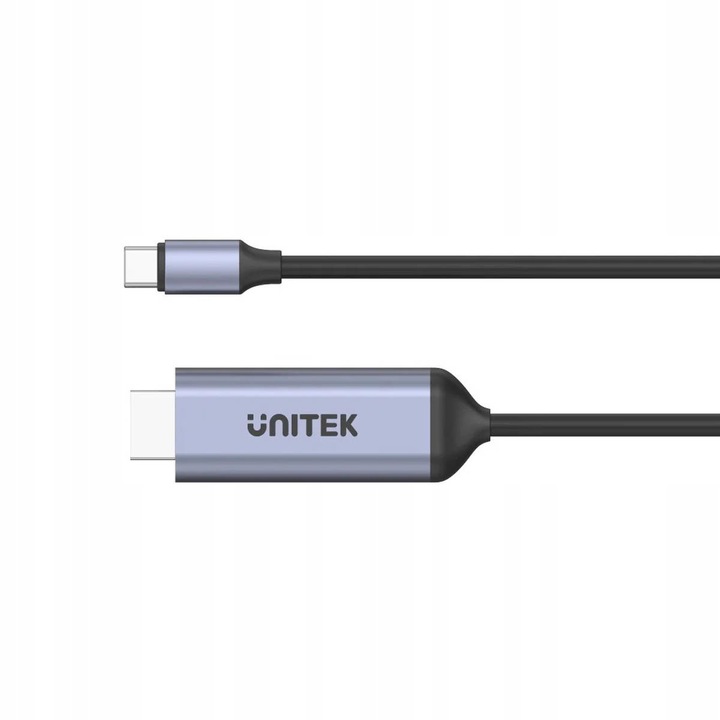 Cablu USB-C la HDMI Unitek V1423BGY01, adaptor video, 8K@60Hz si 4K@144Hz, HDR10+ si HDCP 2.3, gri spatial, 1.8 m