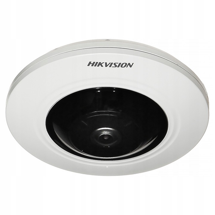 IP камера / камера за наблюдение Hikvision DS-2CD2955G0-ISU, 5 MP, обектив Fish Eye 1.05 mm, PoE (802.3af), IR 8 m, слот за microSD до 256GB, Бял