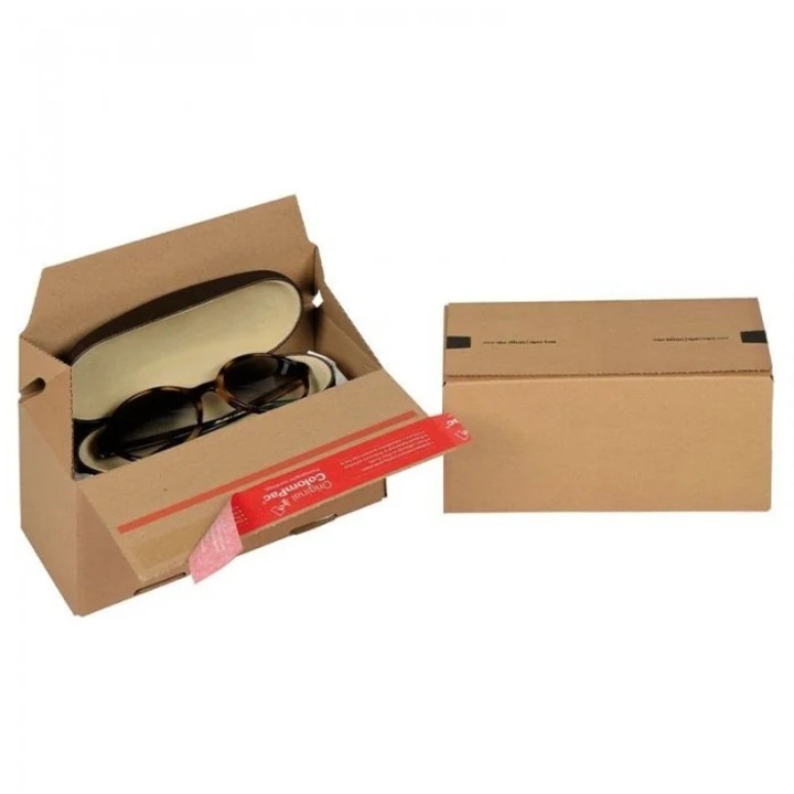 Set 10 Cutii Carton Euro Cu Autosigilare ColomPac ®, 145x95x140 mm, Culoare Maro, Carton CO3