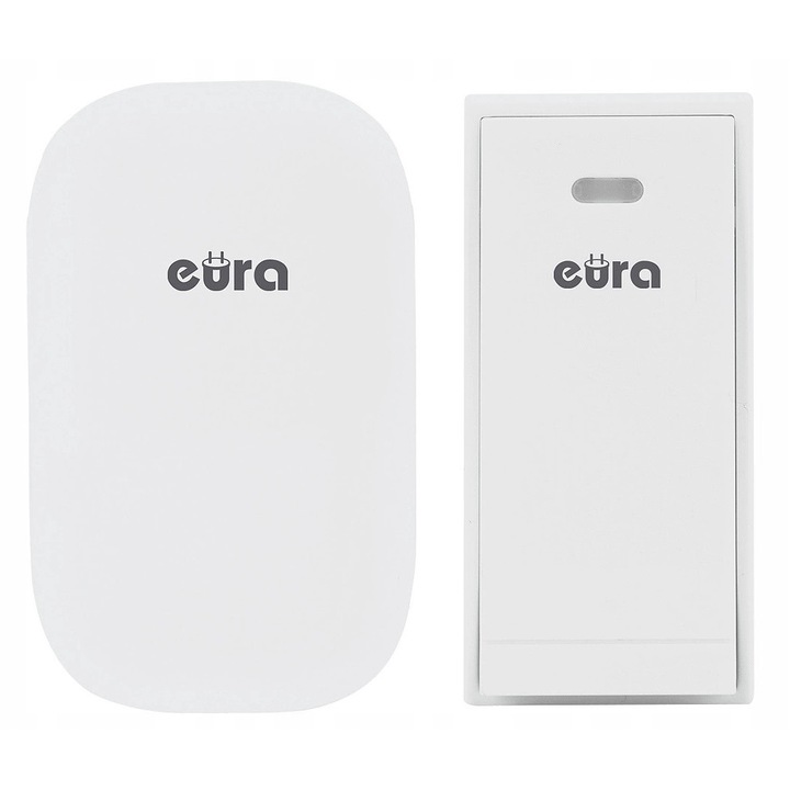 Eura WDP-81H2 vezeték nélküli csengő, elemek nélkül, 58 dallam, fehér, 103x63x30mm
