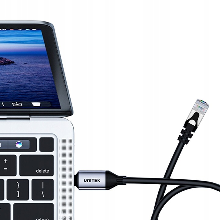 Кабел адаптер Unitek USB-C RJ-45 Ethernet сив 3м