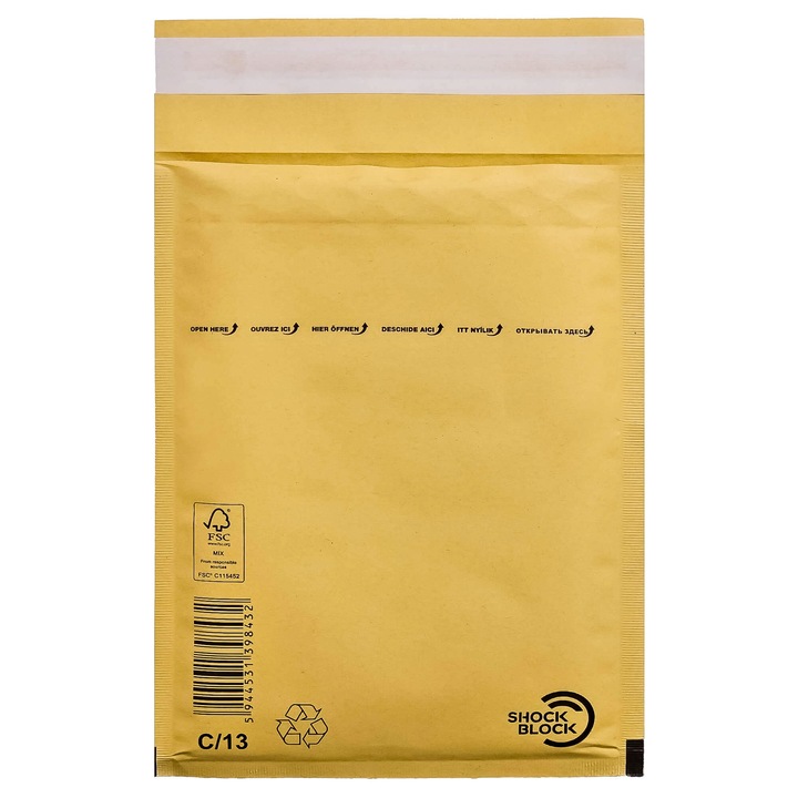 Plic antisoc cu bule de aer C/13, GPV, 100 buc, maron, 170x225mm