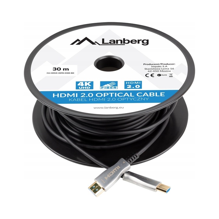 Cablu HDMI Lanberg 30m Premium High Speed negru