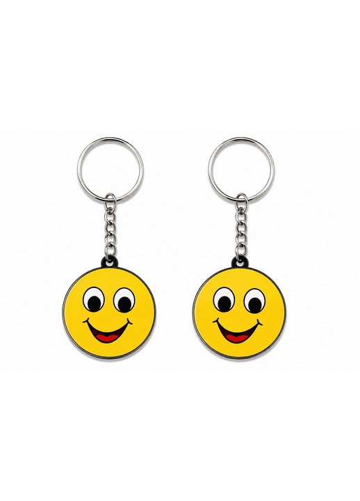 2 db Happy Face kulcstartó mosolygós hangulatjellel