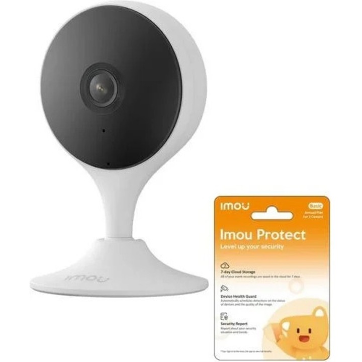 Camera IP Imou Cue 2E IPC-C32EP, camera de supraveghere, 3 MP, stocare cloud Imou Protect 1 an, alb/negru