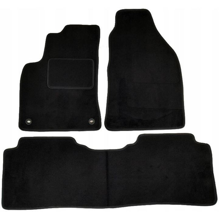 Автомобилни стелки Carpassion Hyundai Matrix 2001-2010, от велур, гумиран противоплъзгащ гръб, подсилени от страната на шофьора, дебелина 5 мм, черни, пълен комплект