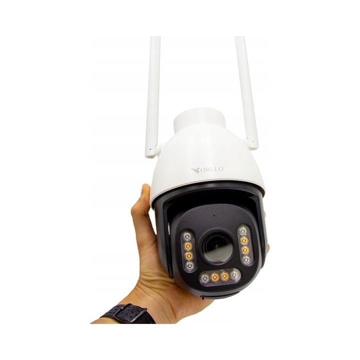 IP камера ORLLO Z9 Ultra ротационна, камера за наблюдение, 10x моторизиран зуум, 4MP (2688x1520), нощно виждане 45м, двупосочно аудио, WiFi, IP65, бял/черен, 1 бр.