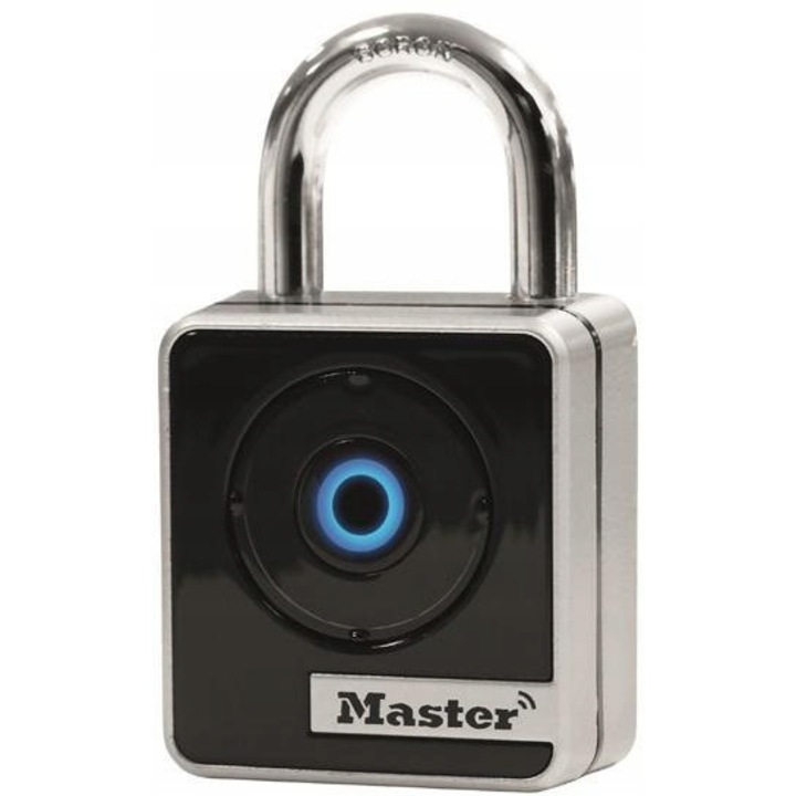 Lacat electronic/inteligent MASTER LOCK 4400EUREC, Bluetooth cu aplicatie Vault Home/Enterprise pentru control prin smartphone, carcasa metalica si hasa din carburura de bor, pentru uz interior, negru, 1 buc