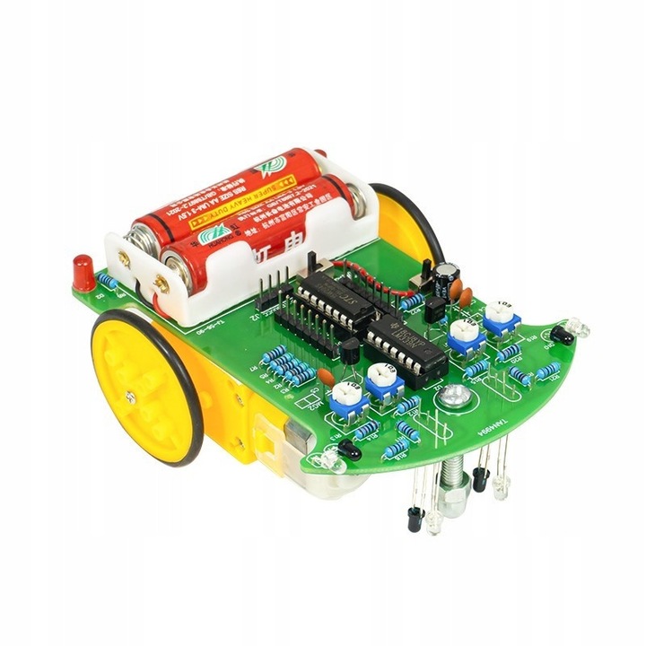 Роботизиран DIY комплект D2-3 (TJ-56-90) програмируем с микроконтролер STC15W201S, проследяване на линия и избягване на препятствия, работи на 3V (2x AA), многоцветен, 1 комплект