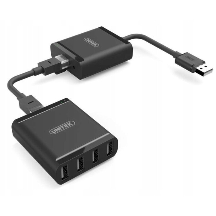 Удължител USB 2.0 Unitek Y-2516 4 порта, 60м, черен