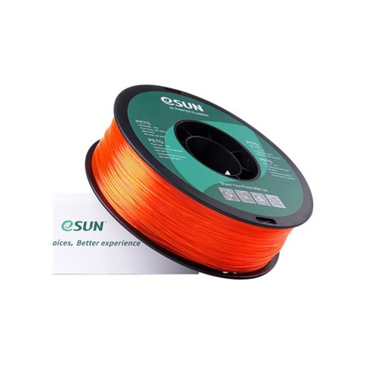 Филамент PETG 3D eSUN PETG175O1, висока якост, лесен за печат, оранжев, 1кг, 1.75мм