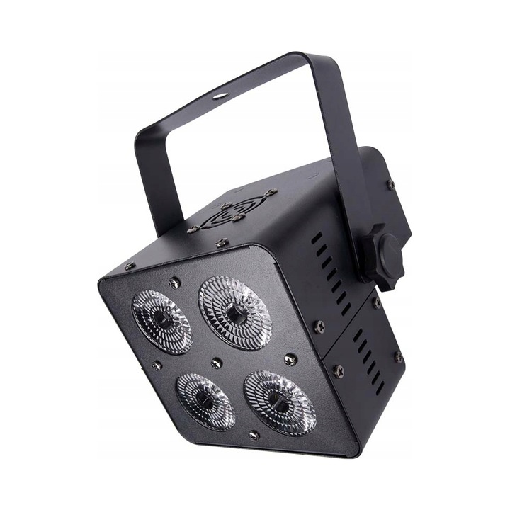 Reflektor Light4Me Quadro PAR 4x15W RGBW fekete 12x12x11cm