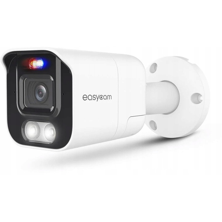 Камера IP EasyCam EC-IP-B5MP40DLT 5MPx, PoE, камера за наблюдение с AI детекция и активно възпиране (светлини и аларма), бяла