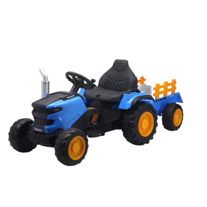 Elektromos traktor, gyerekeknek, távirányítóval, Kék