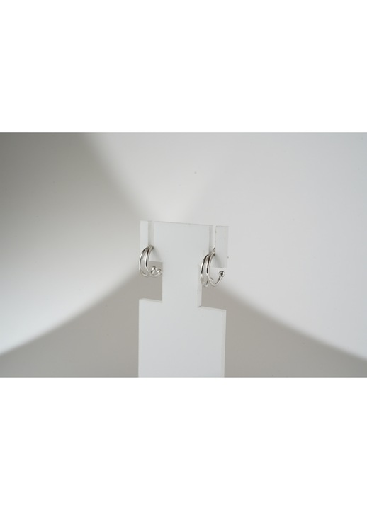 Cercei Sentivo Dubli cu bilute, Argint 925 placat Rodiu, 1.5 cm