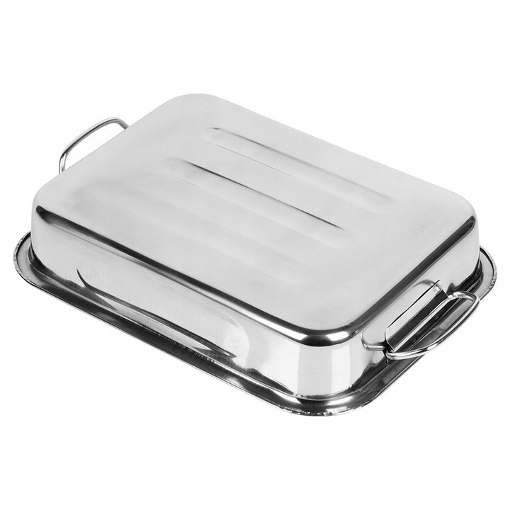 Set 3 tavi de copt Artemis, otel inoxidabil, argintiu, 27.5x20.5x5.5cm-37x28x5.5cm