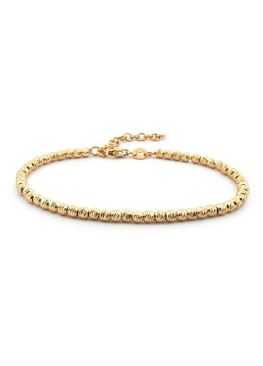 Bratara Dama Argint cu Bile 3mm Placate Aur 18K, Reglabila – Eleganta & Cadou Premium