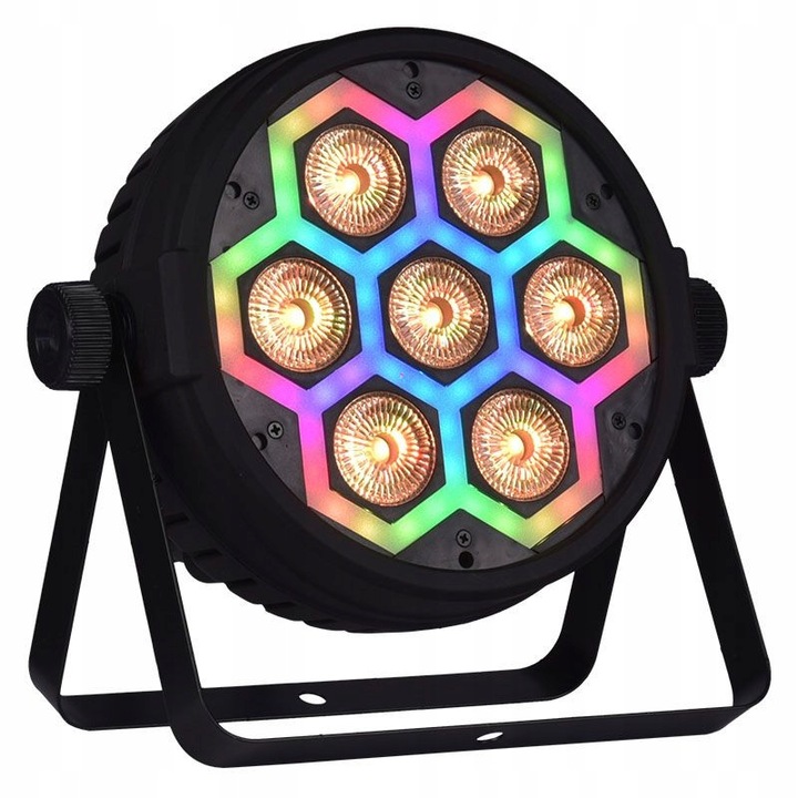 Reflektor LED Light4Me Frame Par 7x12 RGBW szivárvány neon effekt 26x21x26cm