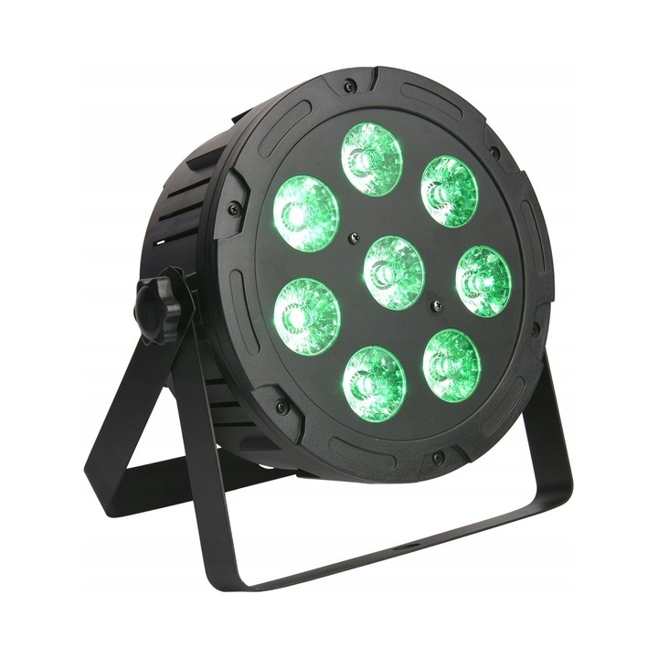 PAR projektor / színpadi reflektor Light4Me Penta Par 8x12W, LED RGBWA 8x12W, DMX vezérlés 8 csatornás és Auto/Sound/Strobo módok, fekete, 1 db.