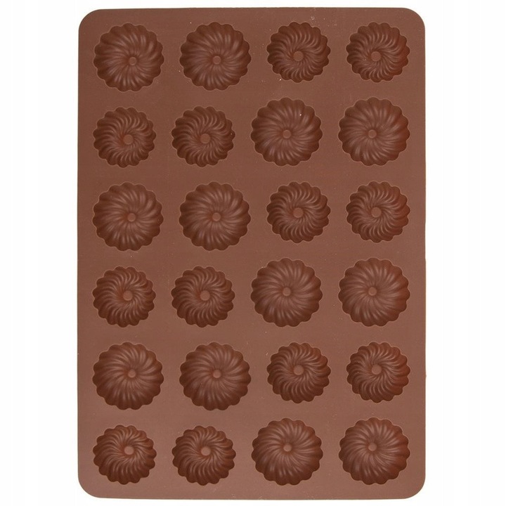 Artemis szilikon forma, sütemény- és pralinétálca, 24 üreges, tapadásmentes, hőálló -40°C/+220°C, barna, 32x22 cm
