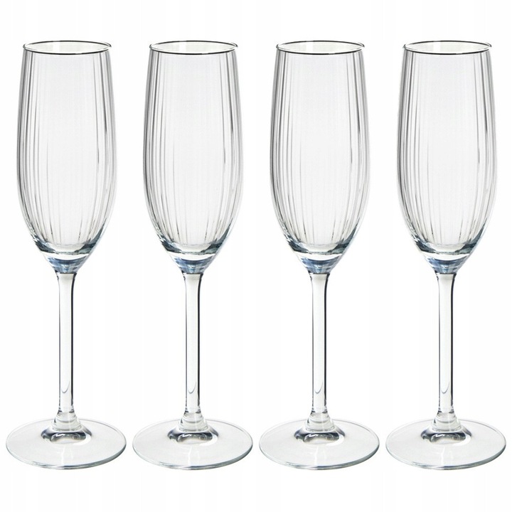 Комплект от 4 броя, Чаши за шампанско Artemis Prosecco, стъклени, вместимост 210 мл, прозрачни, 4 x 210 мл