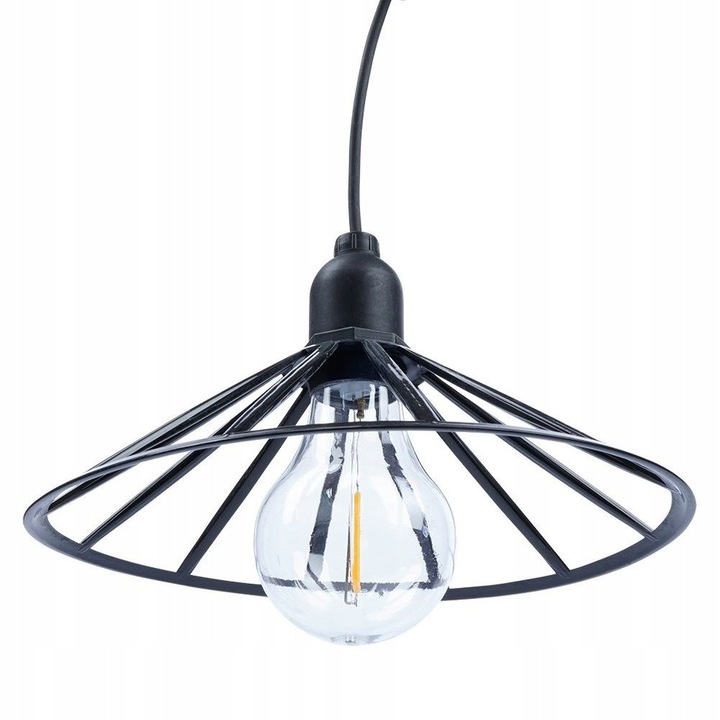 Ghirlanda luminoasa Artemis, sir luminos exterior cu 6 becuri, cablu tip lant, negru
