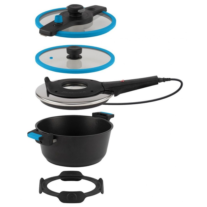 Oala sub presiune Remoska T41/46 4.5L negru cu capac sticla