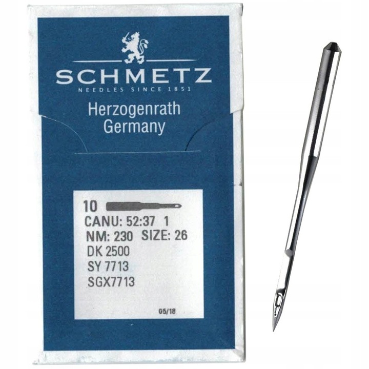 Ace 10 db Schmetz SY 7713 230 overlock gépekhez, vastagság 230